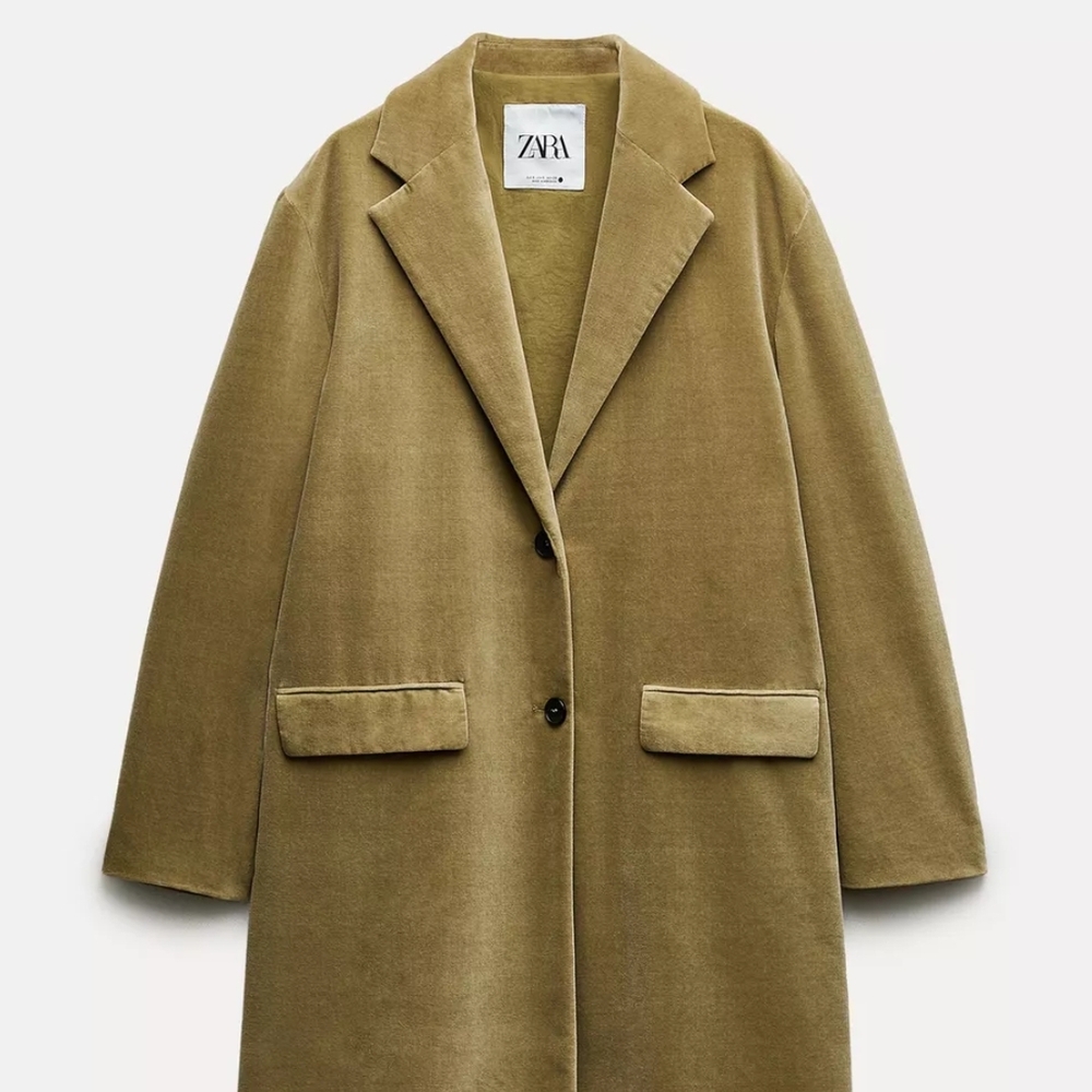Zara Green Velvet Coat